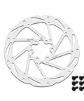 180mm 6 Bolt Disc Rotor 1.8mm Thick For Two Piston Calipers Includes 6 T25 Torx Bolts And Heat Dissipation Design Silver Finish