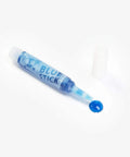 Open blue applicator pen discharging fluid with a cap on the side, part of the All In One Knife Care Kit For EDC Enthusiasts With Knife Lube Threadlocker PickPuck Tool PVC Pouch And Handy Work Mat Pouch For Easy Maintenance And Disassembly Plus Pro Grade Knife Care On The Go.