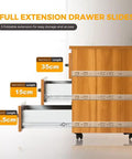 22 Inch Heavy Duty Soft Close Drawer Slides Set with 10 Pairs Side Mount Ball Bearing Rails shown installed on wooden cabinet drawers