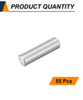 Close-up of a single silver dowel pin, M4 x 14mm, from a set of 55 Pieces Dowel Pins M4 X 14mm 304 Stainless Steel Cylindrical Shelf Support Pegs For Metal Wood Furniture DIY Projects Fasten Elements Silver Easy Install, showing cylindrical shape and stainless steel material.
