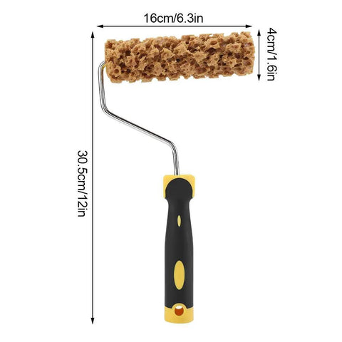 Mini Foam Texture Paint Roller For Wall Art Precision Crafting with black handle and sponge, ideal for smooth finishes.