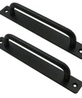 Pack Of 2 Beefy Aluminum Alloy Sliding Barn Door Handles And Cabinet Pull Knobs, High Performance Drawer And Kitchen Door Handles In Black