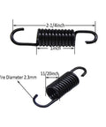 Heavy Duty Replacement Recliner Springs For Couches And Sofas, Sweet Two Point Two Five Inch Black Coils With Snug Hooks, Pack Of Eight showing dimensions.