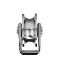 Built Tough 304 Stainless Steel Groove Caster Wheel For Sliding And Rolling Gates with dual bearing design, front view.