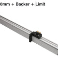 Heavy Duty Aluminum Miter Gauge Extension Fence With Slick Sliding Flip Stop Compatible With Table Saw Router Table T Track Slot Top Shelf Workshop Gear 800mm, showing 800mm length and backer detail.