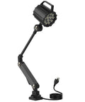 Heavy Duty Articulated Led Machine Work Light Hella Bright 2160 Lumens 18W Dimmable Swing Arm positioned for focused lighting.