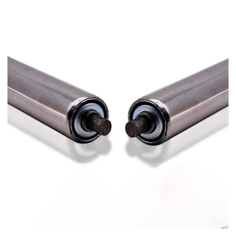 Heavy-Duty Galvanized Steel Gravity Roller Conveyor Roller 25x200mm Replacement Part With 201 Stainless Steel Surface And Rust-Resistant End Caps Multiple Lengths 200 250 300 400 500mm close-up of roller ends