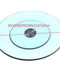 Tempered Glass Lazy Susan Turntable Plate With Aluminum Bearing Heavy Duty Round Serving Tray, 43 Inch Diameter