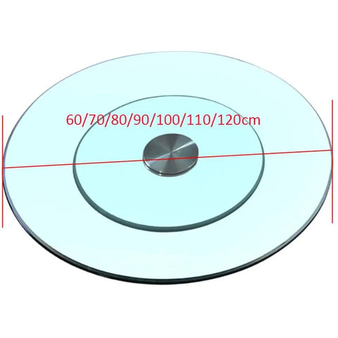 Tempered Glass Lazy Susan Turntable Plate With Aluminum Bearing Heavy Duty Round Serving Tray, 43 Inch Diameter