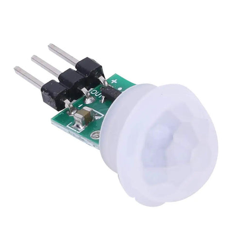 Mini Infrared Motion Sensor Module AM312 For DIY Projects, High Sensitivity Body Sensor With Digital Output, Detects Human Movement, DC 2.7V To 12V, Perfect For Home Automation And Smart Gadgets. Compact green PCB PIR sensor with white dome and 3-pin header