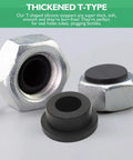 T Shaped Silicone Hole Plug 76.3 Mm 3 In Soft Flexible Rubber Stopper Tube End Cap Cover Black 2 Pack in metal fitting