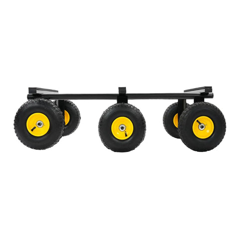 Totally Savage Six Wheel All Terrain Furniture Dolly With 1200 Pound Capacity Built Like A Tank For Heavy Duty Moving Rugged Carbon Steel Frame And Rock Solid Rubber Wheels For Easy Move On Carpet Tile Floors And Bumpy Concrete Ground, six-wheel dolly