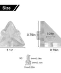 No Sweat Setup Acrylic Display Case Triangle Connector Seamless Assembly Clear Display Box Corner Joint with screws, 1.1in size.