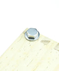 Installed view of Half Inch By One And Half Inch Hex Head Lag Screws With Flat Washers, 304 Stainless Steel 18 8 Full Thread Deck Screws