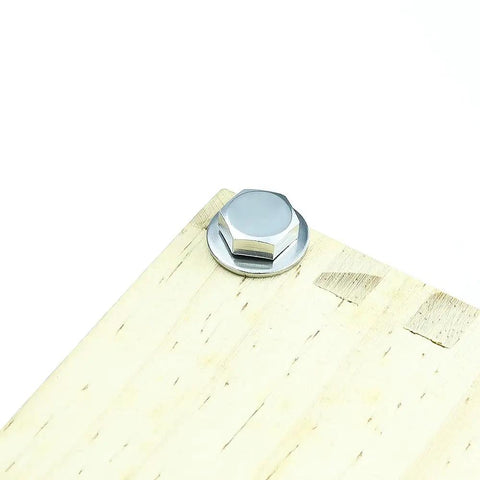 Installed view of Half Inch By One And Half Inch Hex Head Lag Screws With Flat Washers, 304 Stainless Steel 18 8 Full Thread Deck Screws