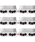 Slick Double Head LED Recessed Lighting Set Of 6 Retrofit Can Lights Adjustable COB Downlights showing dual head fixtures in white.