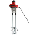 Beast 2800W Dual Paddle Electric Mortar Stirrer with 6 Speed Control, red handle, aluminum head, galvanized paddles