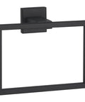 Matte Black Square Towel Holder Stainless Steel Wall Mount Rack For Bathroom, Minimalist Modern Design, front view