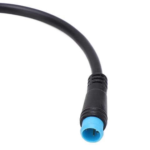 Close-up of Electric Bike Display Extension Cable With Control Button For P850C Compatible Ebike Dashboard Replacement Monitor Panel