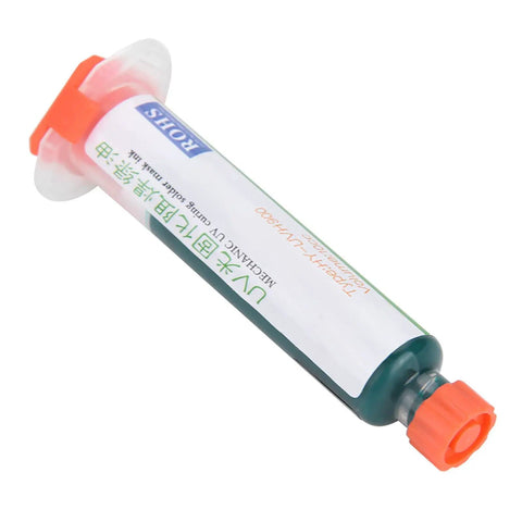 Solid BGA Stencil Kit With Flashlight For CPU And PCB Repair Solder Mask Ink syringe with orange cap and label