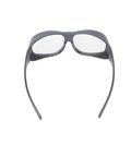 Built Tough Laser Protection Goggles Offering Ridiculous OD6 Plus Shielding For 2940 Nm Erbium Medical Lasers featuring solid black frames, viewed from the back.