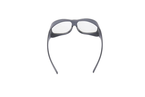 Built Tough Laser Protection Goggles Offering Ridiculous OD6 Plus Shielding For 2940 Nm Erbium Medical Lasers featuring solid black frames, viewed from the back.