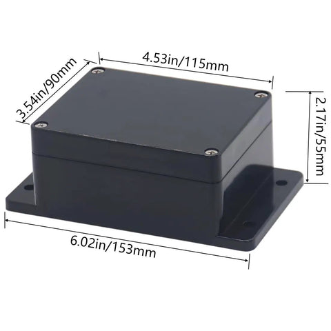 Outdoor IP65 ABS Project Box Electrical Enclosure With Cable Glands Waterproof Junction Box For DIY Projects 4.53 x 3.54 x 2.17 Inches Heavy Duty Weatherproof Workhorse, black ABS enclosure