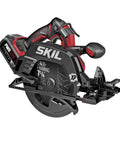 Badass 20V Brushless Cordless Circular Saw Kit With A Full 7 1/4 Inch Blade Spinning Smooth At 5300 RPM Fully Loaded With Heavy Duty Lithium Battery And Lightning Fast Charger Built To Go, side view of the saw.