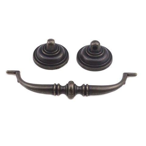 Antique Bronze Drop Swing Cabinet Pulls 4 Pack 4.09 Inch Bail Drawer Handles Zinc Alloy Rustproof for kitchen cabinets dressers cupboards.