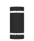 4 Pack Semi Cylinder Up And Down Outdoor Wall Lights In Aluminum, Waterproof IP65 Exterior Wall Lamps in black, front view