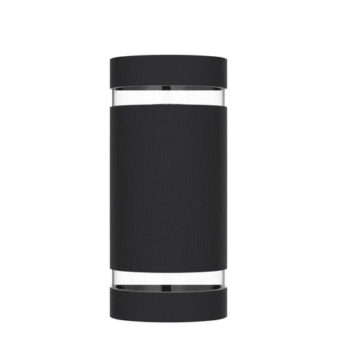 4 Pack Semi Cylinder Up And Down Outdoor Wall Lights In Aluminum, Waterproof IP65 Exterior Wall Lamps in black, front view