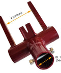 Back-Saver Pallet Breaker Head Only With Nail Puller, red steel head for 1-inch pipe handle, 4-inch width, 1.33-inch ID