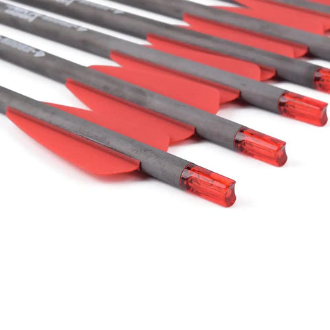 7.5 Inch R9 Crossbow Bolts Carbon Arrows With 2 Inch Red Vanes And 100 Grain Tips For Hunting Target Practice And Small Game