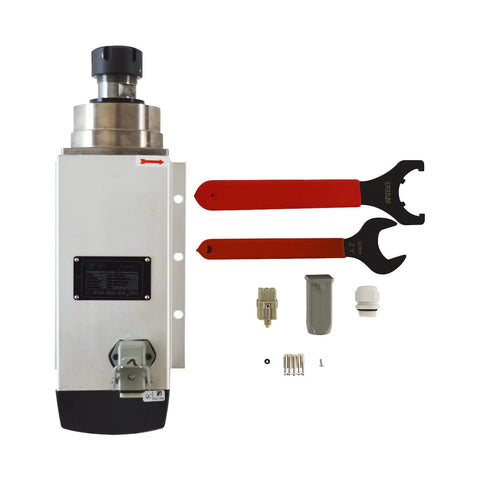 Beefy 4.5KW 220V ER32 Square Spindle Motor For CNC Routers Up To 18000 RPM with wrenches and accessories