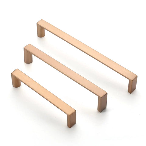 10 Pack 6.3 Inch Square Cabinet Pulls In Champagne Bronze Gold Finish Sleek Zinc Alloy Kitchen Handles For Dresser Cupboard Wardrobe