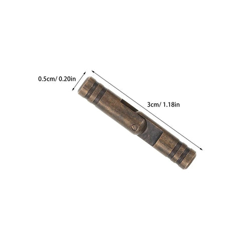 10 Pcs Brass Cylinder Hinges 5Mm Heavy Duty Concealed Hinges For Jewelry Boxes And Keepsake Boxes Ideal For DIYers Craft Projects And Batch Woodworking Sturdy Barrel Design Built To Last shown with measurements
