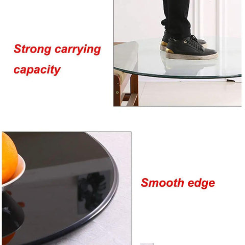 Tempered Glass Lazy Susan Turntable With Smooth Rotating Bearing For Kitchen And Dining Tables Aluminum Base Built To Last