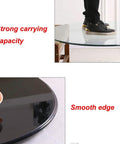 Rotating Glass Lazy Susan Turntable with tempered glass surface and aluminum base, 24-47 inch, highlighting strong carrying capacity