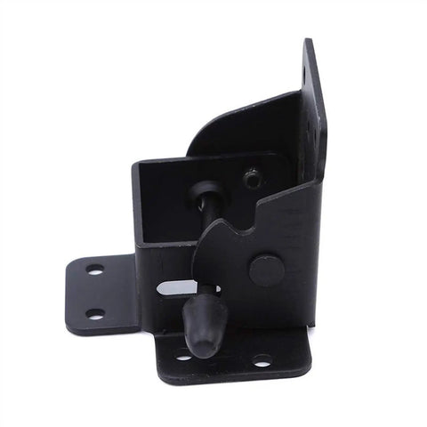 Close-up of black 4 Pack 90 Degree Self Locking Folding Hinge For Folding Tables And Chairs Heavy Duty Self Locking Furniture Bracket with soft close.