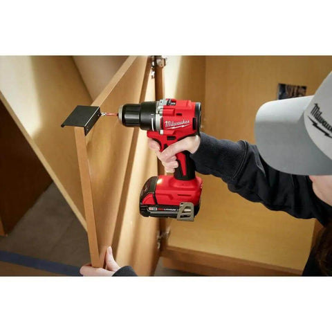 Badass Compact Brushless Cordless Drill Driver Kit With 18 Volt Lithium Ion Battery Power used for cabinet installation.
