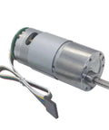 Beefy DC Gear Motor With Encoder For 6V 12V Or 24V Use High Torque Metal Reducer Reversible Drive 19 To 1 Reduction