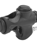 BCD Inflator Valve For Dive Gear Low Pressure Mini K Shape 3/4 Inch Hose Adapter in black nylon and brass for divers underwater.