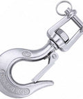 304 Stainless Steel Clevis Slip Hook With Safety Latch And Swivel Eye American Type Jaw Heavy Duty Lifting Hook For Rigging Towing ATV
