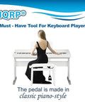 Woman playing piano with Six And A Half Foot Universal Keyboard Sustain Pedal With One Quarter Inch Plug And Play And Polarity Switch