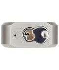 Beefy High Security Heavy Duty Solid Steel Keyed Alike Padlocks Chrome Plated With 2.2 Inch Hardened Steel Shackle key close-up