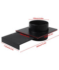 Sturdy Abs Dust Collection Hose Connector With Three-Way Valve 100mm, black polymer splitter with dimensions for shop vac use.