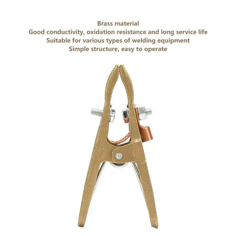 500A Welding Ground Clamp Copper Grip Brass A Shape Earth Clamp For MIG TIG ARC Welding Machines Lightweight