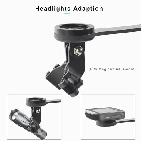 Carbon Fiber GPS Bike Computer Mount With Stopwatch Holder For Speedometer And Accessories, 3K Matte Finish, 160X35mm close-up