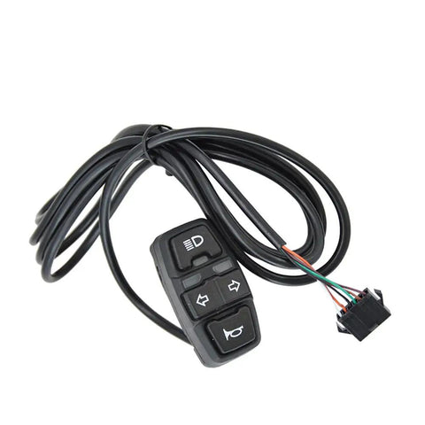Control switch for Ebike Headlight And Taillight Set With LED Running Lights And Brake Light, 12V-72V systems, turn signal ready.