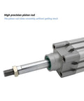Heavy Duty Aluminum Pneumatic Cylinder Featuring Double Acting Air Design For Industrial Automation And Efficient Material Handling Systems Built Different With Durable Anodized Barrel For Rock Solid Performance, showing high precision piston rod.